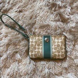 Coach Coin Purse Wallet Monogramed Cream